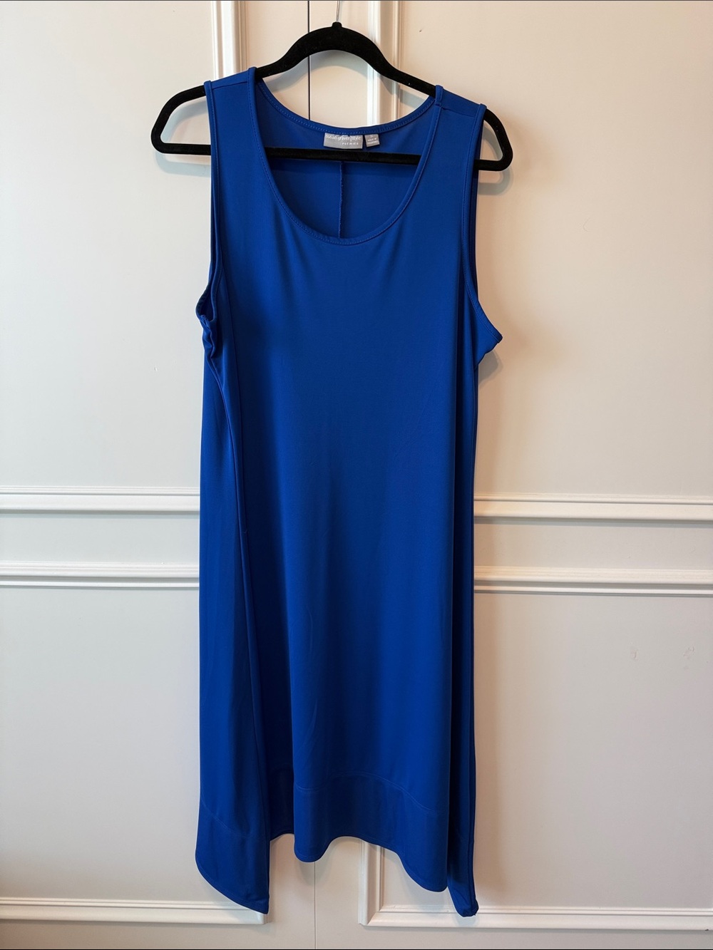 Susan Graver Women's Sleeveless Scoop Neck Dress - Royal Blue